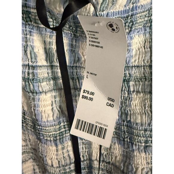 NWT Kimchi Blue Urban Outfitters Suzette Smocked Mini Dress Coquette Size Large - Picture 4 of 7